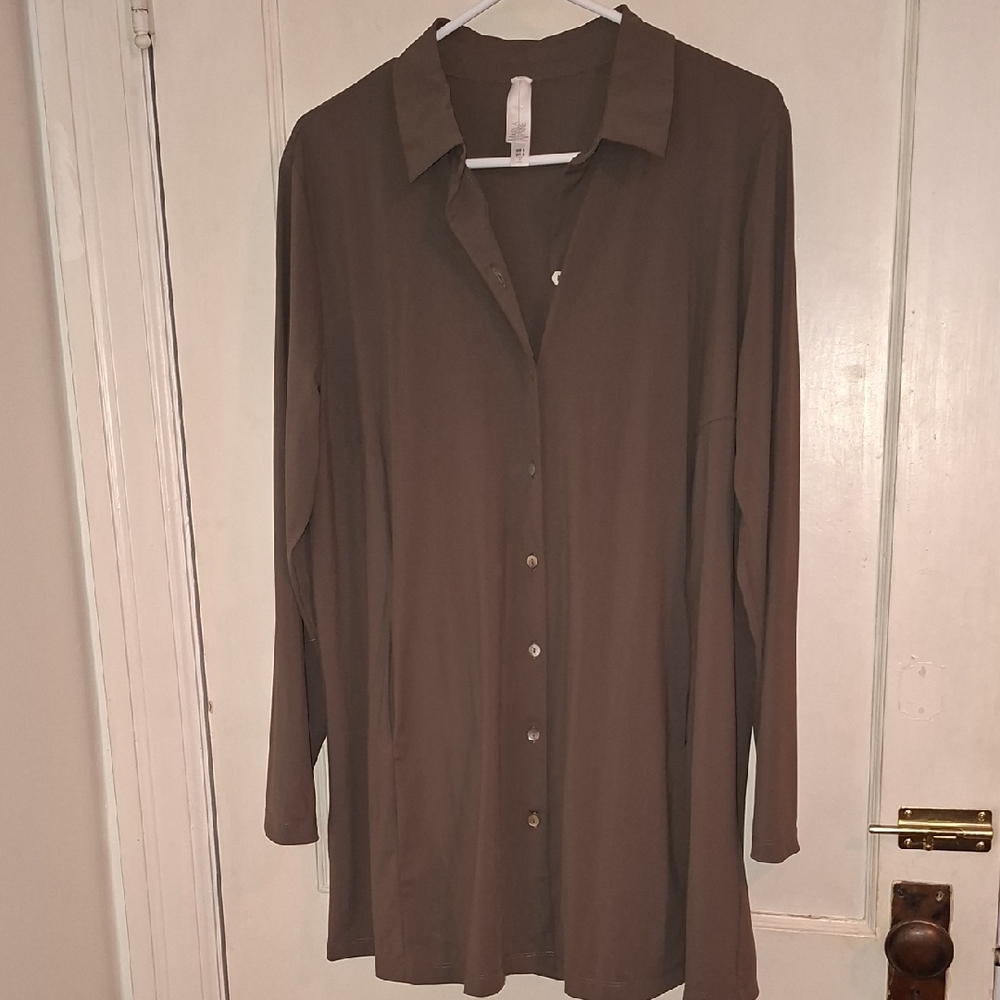 MarlaWynne Taupe Long Sleeve Shirt